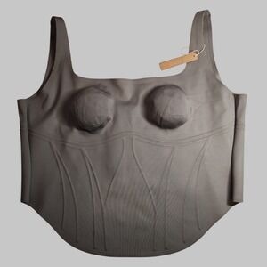 SKIMS Bonded Long Corset Steel Gray Plus Size 4X New With Tags